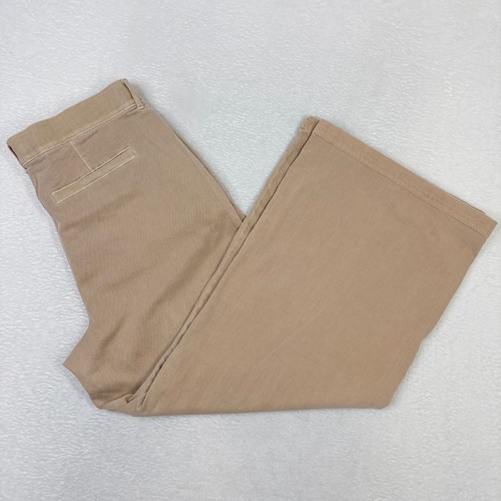 American Eagle Super‎ High-Rise Wide Leg Pleated Khaki Pants Tan Women's Size 18
